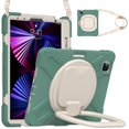 thumbnail image 2 of Case for iPad Air 11 (2026 M4/2025 M3/2024 M2)/iPad Pro 11 inch (2022/2021/2020/2018), 360 Degree Rotating Hand Grip Shockproof Cover with Shoulder Strap, Emerald Green, 2 of 7