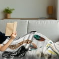 thumbnail image 3 of Bohemian Soft Flannel Fleece Throw Blanket, Detailed Big and Small Several Bird Feathers in Vibrant Colors Bohemian Design, Cozy Plush for Indoor and Outdoor Use, 70" x 90", Multicolor, by Ambesonne, 3 of 5