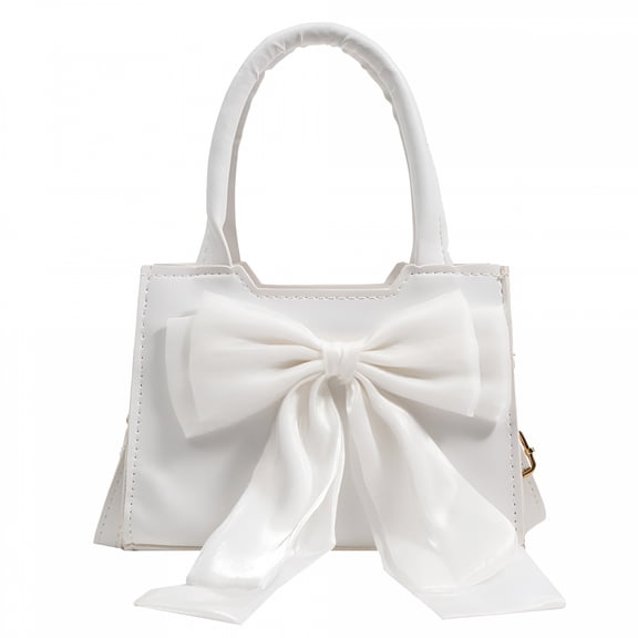 GASTROPOD Women's Bow Handbag Shoulder Sling Artificial Leather Handbag - White