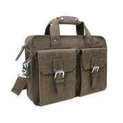 Vagarant Traveler Classic Medium Full Grain Leather Messenger Laptop Bag LM23.DS