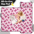 thumbnail image 4 of Butterfly and Glitter Pink Pattern Teens Toddler Nap Mat with Pillow, Sleeping Mat Bag for Preschool Daycare 51"x22", 4 of 6