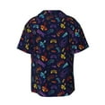 thumbnail image 2 of Xecao offers the Games for Men's Casual Short-sleeved Shirt, a button-up collared shirt with a pocket, perfect for beach vacations and yacht travel in the 3X-Large size., 2 of 7