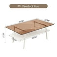 thumbnail image 4 of Sumdeal 38.58“ Rectangle Coffee Table,2-Tier Tempered Glass Tabletop with Metal Legs, Modern Center Accent Table Simple Cocktail Tables for Living Room,Brown Glass and White, 4 of 7