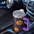 thumbnail image 6 of Halloween Pumpkins and Bat Webs Tumbler with Handle and Lid,40oz Double Wall Vacuum Insulated Tumbler,Cups Gift for Women and Men, 6 of 7