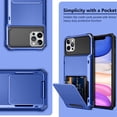 thumbnail image 5 of Dteck Wallet Case for iPhone 14 Pro,Shockproof Rubber Rugged 4-Card Credit Holder Slots Cover Hybrid Heavy Duty Protection Armor Phone Back Case,Blue, 5 of 6