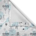thumbnail image 6 of Ambesonne Tropical Leaf Valance & Curtain, House Leaves Print, 55"x24", Pale Blue Dark Grey and White, 6 of 7