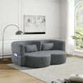 thumbnail image 2 of 79" Teddy Velvet Convertible Loveseat Sleeper Sofa Bed, Pull-Out Loveseat with Space-Saving, Convertible Sofa Bed Couch for Small Spaces​, DARK GREY, 2 of 9