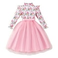 thumbnail image 6 of Staki Girls Long Sleeve Dress Girls Dresses Toddler Winter Long Sleeve Party Tulle Dresses for Girls(Pink,5-6 Years), 6 of 7