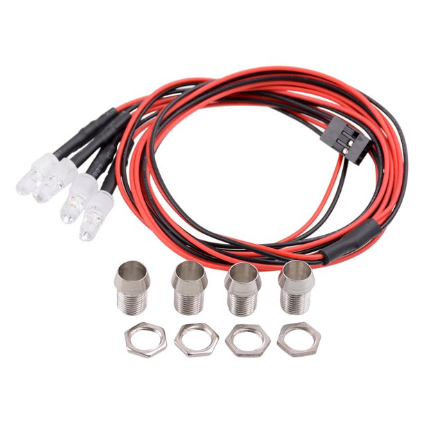 4 Uds RC modelo coches 5mm Kit de luces LED para 1/12 1/18 1/10 1/8 Axial Scx10 Traxxas JShteea El nuevo