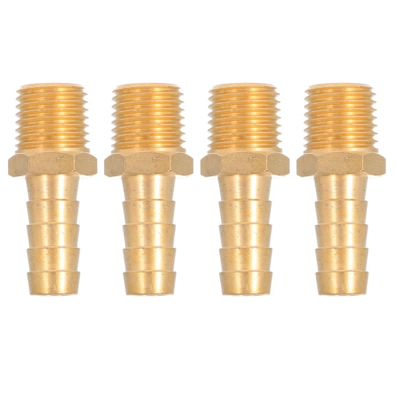 TEHAUX 4Pcs Brass Hose Fittings Barbed Connectors for Garden Hose Irrigation Transmission Accessories