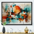 thumbnail image 1 of Designart Abstract Geometric Oversized framed wall art decor, Geometric framed wall art, Energetic Geometric Patterns in Orange , Orange Modern black framed wall art, 20x12 inches black frame, 1 of 5