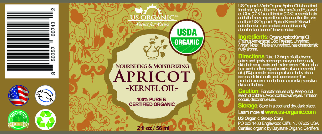 US Organic  Apricot Kernel Oil, 100% Pure Certified USDA Organic - image 3 of 5