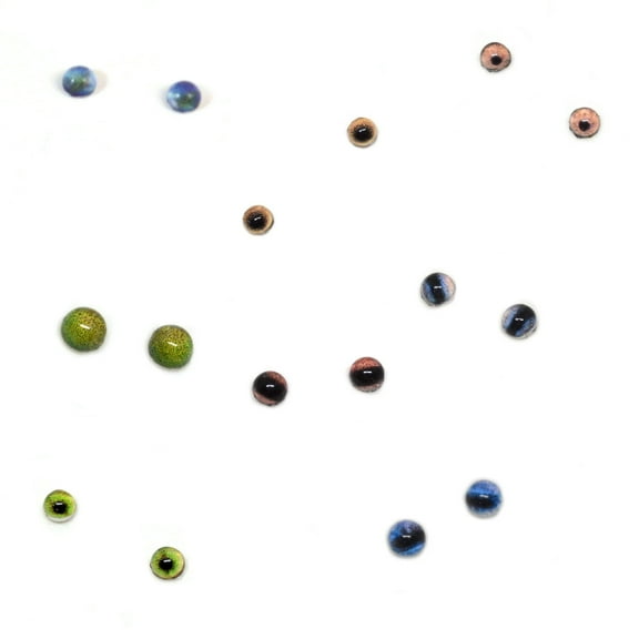 8 Pairs of 4mm Animal Glass Eyes