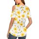 thumbnail image 4 of Camisas de Manga Corta para las Mujeres de Verano Sexy Frío Hombro Suéter Blusa Cuello en V Sólido, Ligero para Diario, 4 of 9