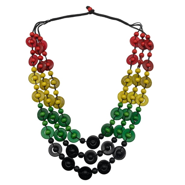 Collar bohemio, joyería, collar de cuentas de madera para mujer, cumpleaños de dama 3 colores