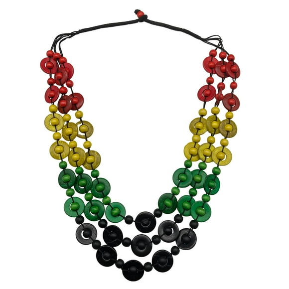 Collar de cuentas de madera, collar bohemio multicolor para mujer, fiesta, cumpleaños 3 colores