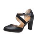 thumbnail image 2 of De mujer Hebilla de color sólido Punta redonda Corte bajo Tacón grueso Zapatos de tacón alto Wmkox8yii  hfjk1152, 2 of 6