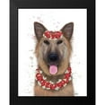 thumbnail image 2 of Fab Funky 12x14 Black Modern Framed Museum Art Print Titled - German Shepherd Edelweiss, 2 of 5