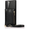 thumbnail image 3 of case for Samsung Galaxy S21 Women Wallet Case,Adjustable Crossbody Zipper Cover with Card Holder Slot Neck Strap Lanyard Purse Shoulder Strap Purse Case for Samsung Galaxy S21 FK Black, 3 of 14