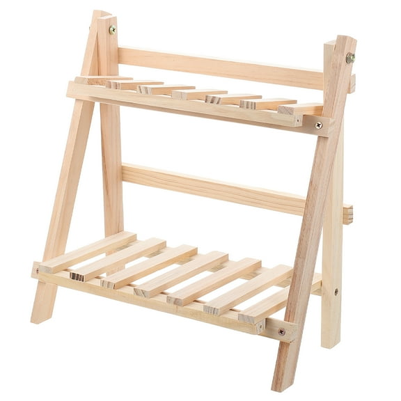 Topbathy Desk Organizer Hutch Double Wooden Shelf Student 35X35X17CM