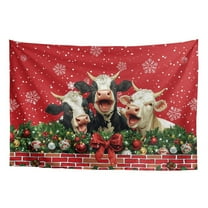 SEANATIVE Christmas Wall Tapestry for Bedroom Cow Snowflake Wall Tapestry for Living Room Hanging Tapestry for Cafe Vintage Wall Tapestry Small Tapestry for Office Decor