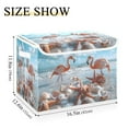 thumbnail image 3 of Ryvnso Flamingos Starfish Shells on Beach Large Lidded Foldable Storage Baskets Cubes Boxes Lids Bin for Home, 3 of 7