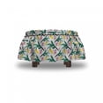 thumbnail image 4 of Floral Ottoman Cover, Watercolor Style Plantation, 2 Piece Slipcover Set with Ruffle Skirt for Square Round Cube Footstool Decorative Home Accent, Standard Size, White and Multicolor, by Ambesonne, 4 of 5