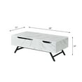thumbnail image 5 of Gzxs 48" Lift Top Coffee Table for Living Room, Rising Wooden Center Table with Metal Legs, Storage Drawer and Hidden Compartment, White Marbling, 5 of 9