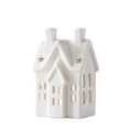 thumbnail image 7 of White Ceramic Christmas Village House Tea Light Holder, Decorative Seasonal Accent, Versatile Display, for Christmas Tree, Mantel, Shelf, Doorway, Living Room and Holiday Party Decor, 7 of 7
