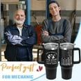 thumbnail image 2 of 40 oz Mechanic Tumbler with Handle - Coffee Travel Mug, Gift for Car Guy, Dad, Grandpa - "That''s What I Do I Fix Stuff and I Know Things", 2 of 6