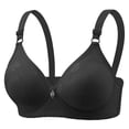 thumbnail image 2 of Bras for Older Women Summer V Neck Floral Jacquard Wireless Push Up Bralettes Comfortable Everyday Bra, 2 of 3