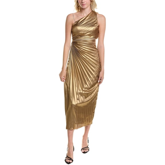 Carla Ruiz womens  Midi Dress, 4, Gold