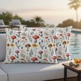 thumbnail image 4 of Fall Mushroom Outdoor Waterproof Pillow Covers, Farmhouse Botanical Flowers Leaves Plants Decorative Rectangle Throw Pillowcase Sofa Cushion Sham for Patio/Couch/Chair, 20"x12" 2 Pack, 4 of 8