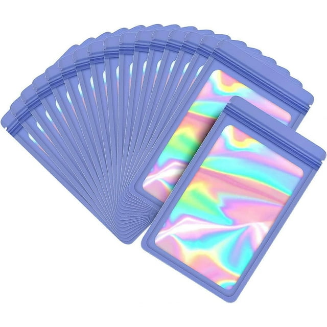100 packs of clear plastic bags, resealable zipper seal bags, samples, food, jewelry, lip gloss, soap, etc. (7*10 cm, purple)