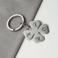 thumbnail image 1 of Girls Best Friends Clover Keyring Unisex Silver colored, 1 of 5