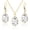 Gold,Crystal,April, variant on Citrine Crystal Gold Plated Jewelry Sets for Women, Imitation Diamond Pendant Necklace Set, Rhinestone Drop Dangle Earrings Set, Birthstone Cubic Zirconia Matching Wedding Jewelry Set