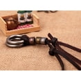 thumbnail image 4 of Qarigey Collar de doble anillo de aleación, colgante de cuero electrochapado antiguo decorativo ajustable a la moda portátil para adultos, joyería Ropa, zapatos y accesorios Miscelánea Qarigey AP012930-01, 4 of 6