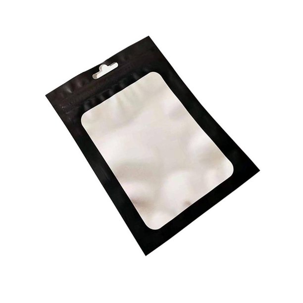 Methold 100 piezas de bolsas de cuidado posterior diseño de ventana transparente carcasa de teléfono móvil Teléfono y Comunicación Negro 6x10cm