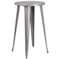 thumbnail image 3 of Bowery Hill 3 Piece 24" Round Metal Patio Pub Set in Silver, 3 of 4