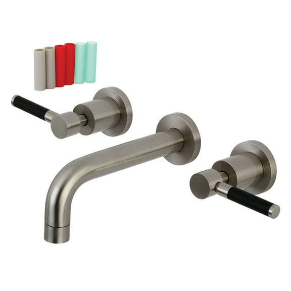 Kingston Brass KS8128DKL Kaiser 2-Handle Wall Mount Bathroom Faucet, Brushed Nickel