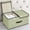 Green, variant on Cloth Foldable Storage Boxes with Double Lids & Handles, Removable Divider, Beige Green Gray, 14.17x9.84x5.9in, for Home Closet Office