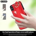 thumbnail image 2 of Allytechgroup 2024 New Trendy Back Case Cover for Apple iPhone X/ iPhone XS, Premium PU Leather Luxury Design with Ring Holder Stand Bracket Bumper Shockproof Phone Case for Girls Women, Red, 2 of 8