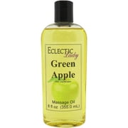 Green Apple Massage Oil by Eclectic Lady, 8 oz, Sweet Almond Oil and Jojoba Oil