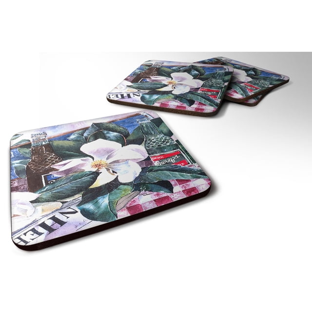"Caroline's Treasures 1009FC Barq's y Magnolia Foam Coasters (juego de 4), 3.5" de alto x 3.5 "de ancho, multicolor" Caroline's Treasures 1009FC