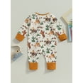 thumbnail image 5 of Infant Baby Boys Jumpsuit 3M 6M 12M Long Sleeve Cow/Horse Print Zipped Autumn Newborn Romper Clothes, 5 of 10