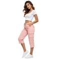 thumbnail image 5 of HKYNLAG Cargo Capris for Women Petite Pull On Casual Capri Pants Dressy Lightweight Ladies Baggy Cropped Pants for Hiking Pink L, 5 of 5