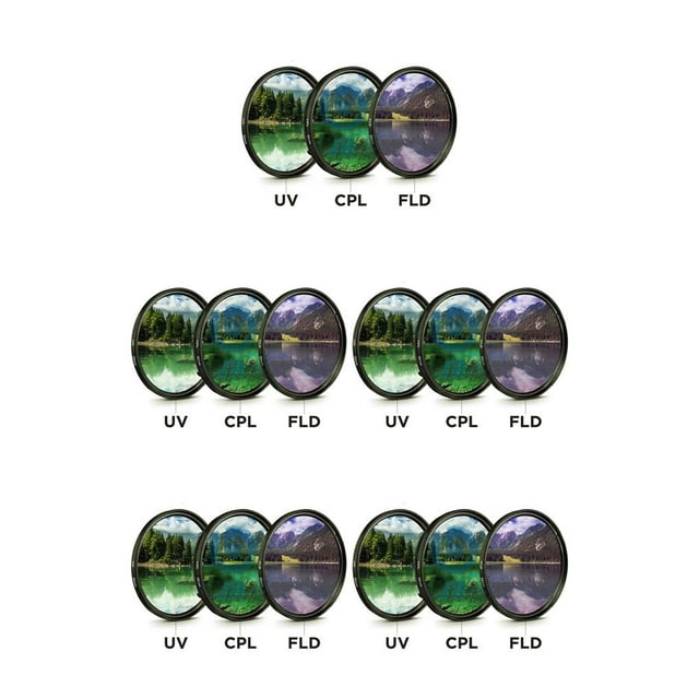 jesticaly 3 Pieces for Purple Light CPL FLD Lens Filter with Bag Protector Carrying Case 49mm 5Set
