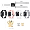 thumbnail image 4 of KOMI Dog Paw Watch Band Compatible with Apple Watch Band 38mm 40mm 44mm 42mm 45mm 41mm 49mm for Women, Slim Lace Silicone Hollow Out Wristbands for iwatch Series 9/8/7/6/5/4/3/2/1/SE Black with Charms, 4 of 7