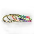 4Piece Colorful Woven Burnished Gold Bracelet Set, for Christmas