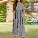 thumbnail image 2 of Girls 2025 Summer Dresses Short Sleeve Casual Maxi Dress Soft Print Comfortable and Stylish for All Seasons ,Sie:150, 2 of 6